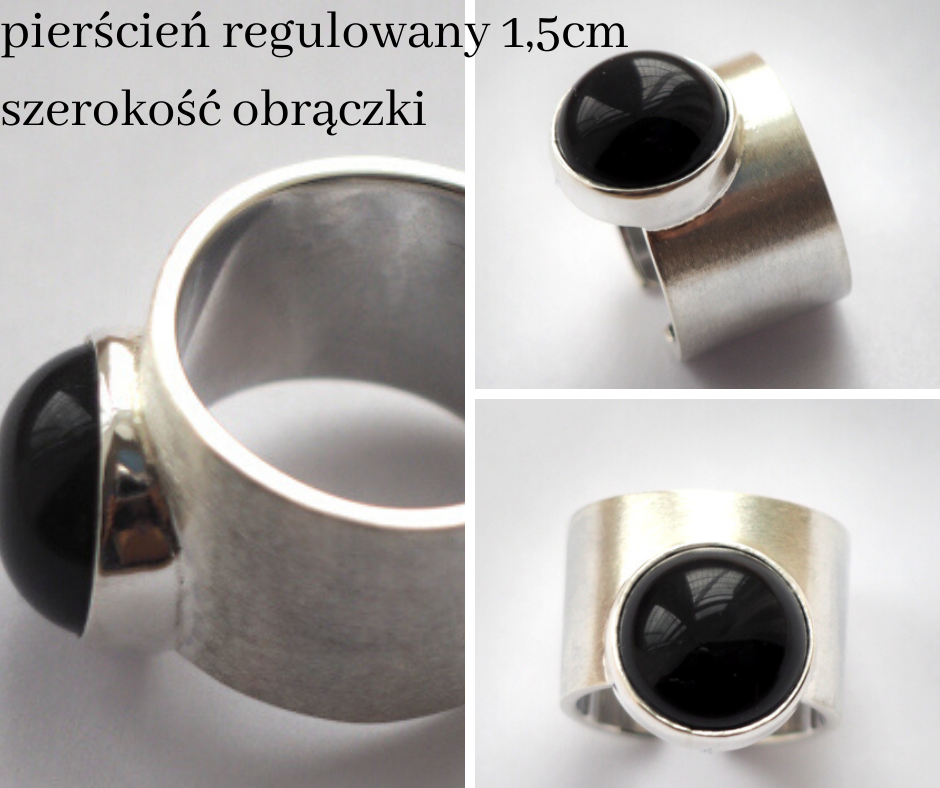 masywny srebrny pierścionek z regulowanym rozmiarem